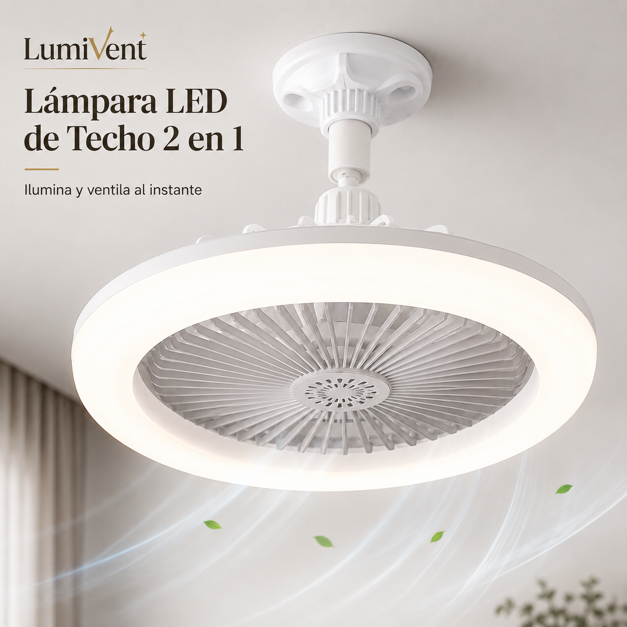 Lampara LED de techo 2 en 1 "LumiVent"